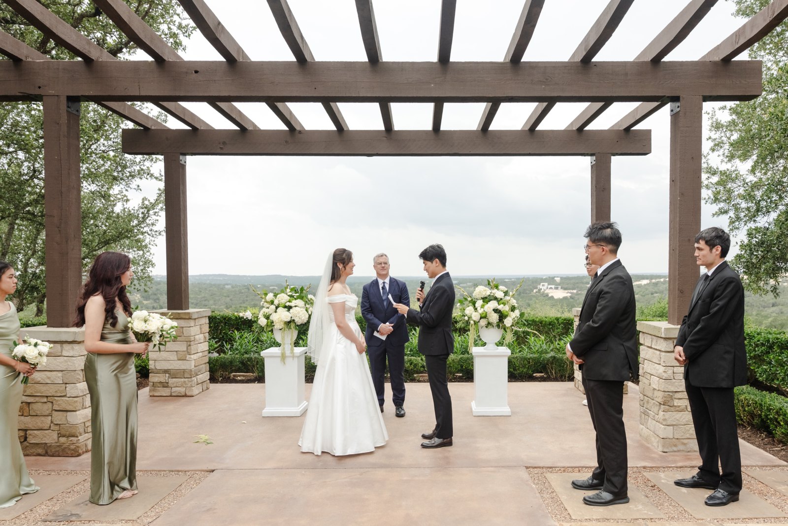 The ceremony, with the valley behind
