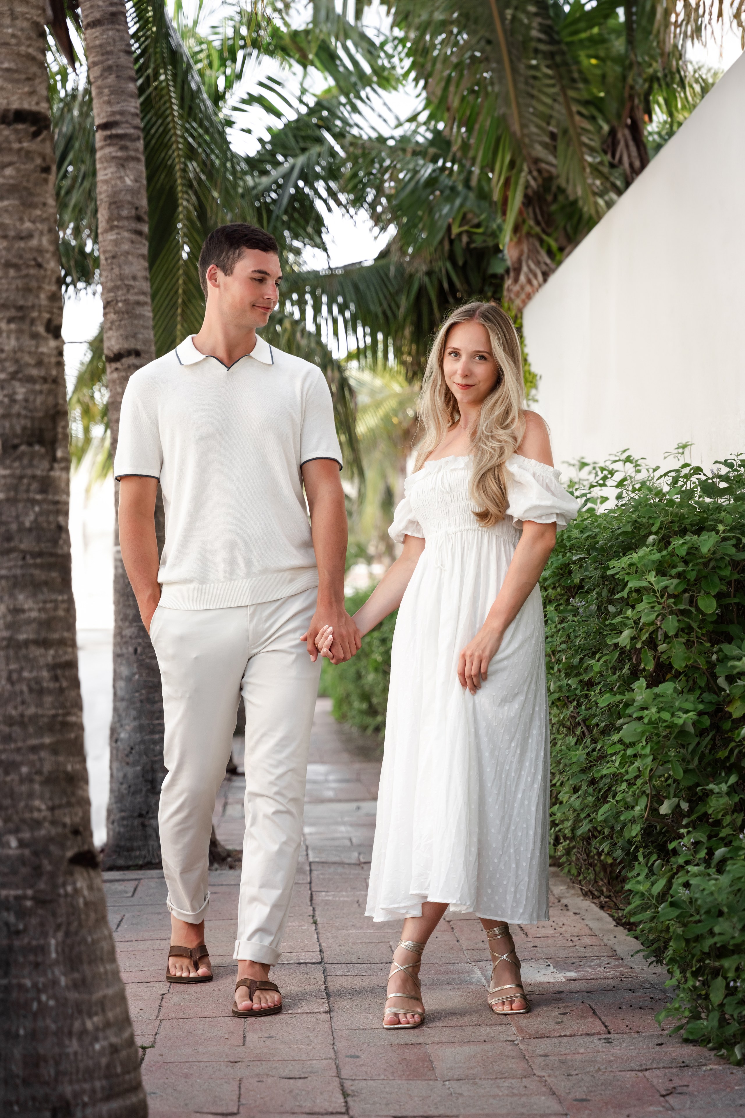 Detail of couple's hands at Cancun resort