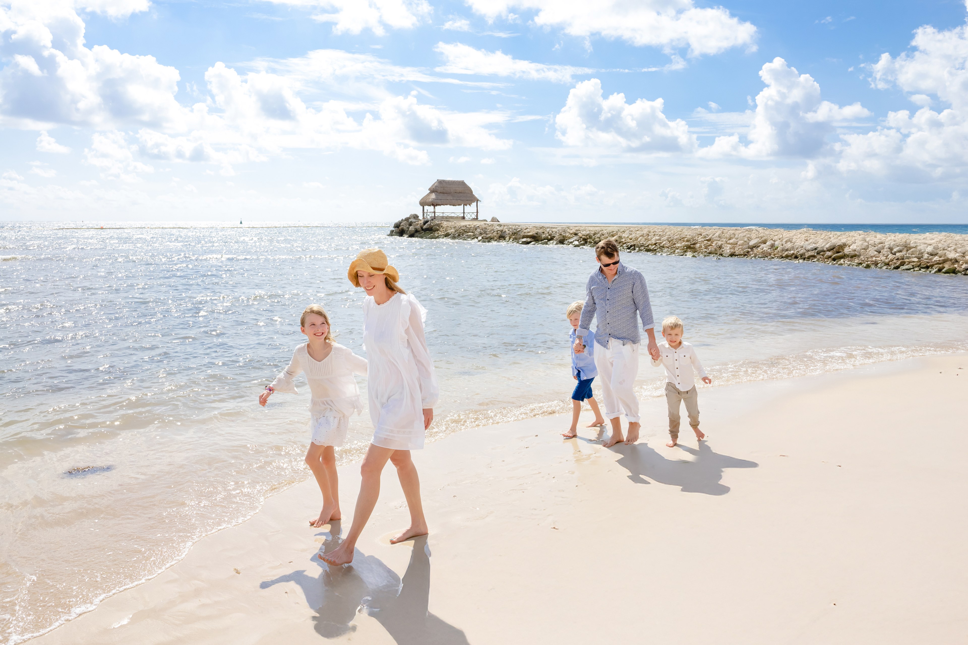 Family on Akumal beach