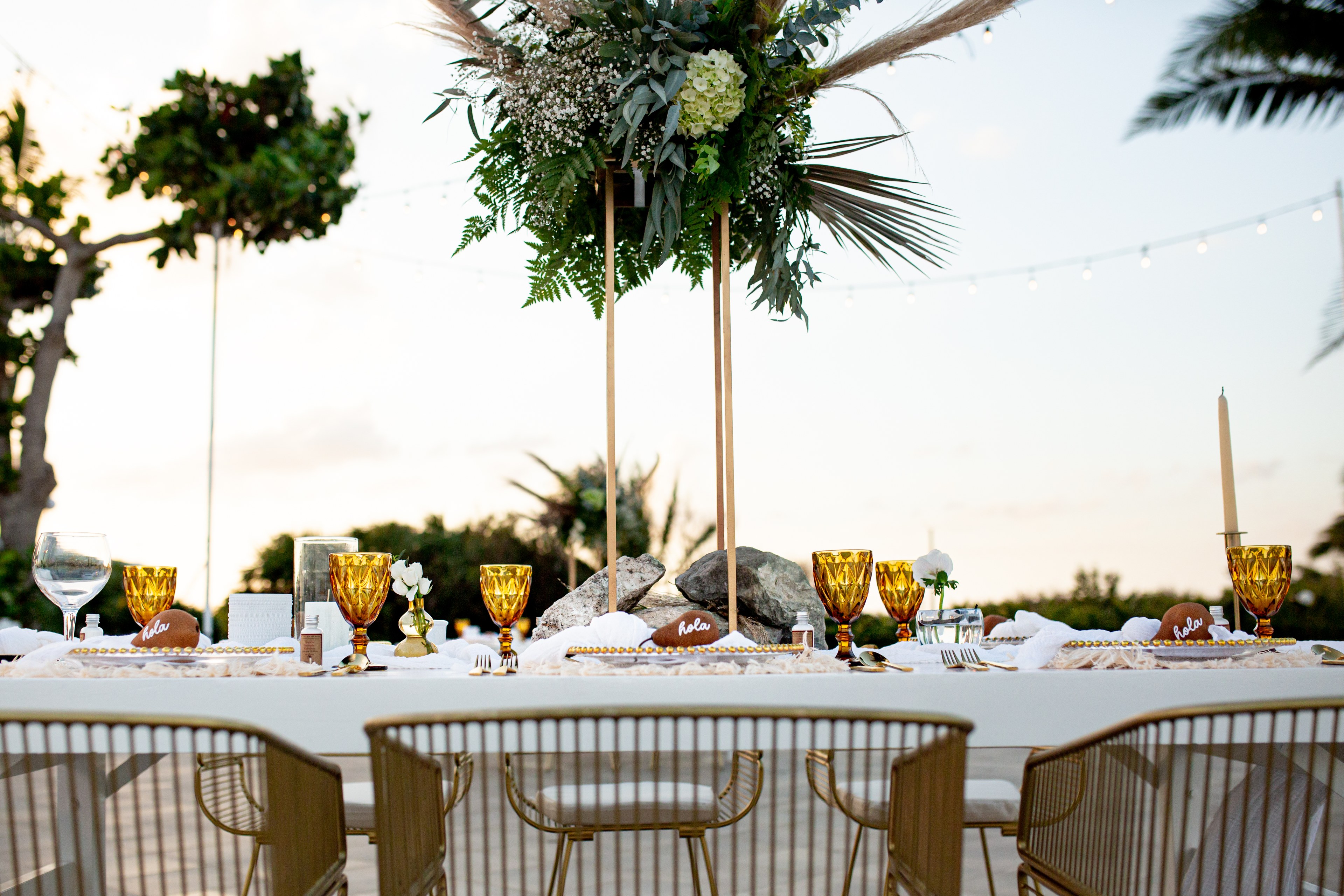 Wedding decor at Playa Mujeres photographed by IVAE Studios